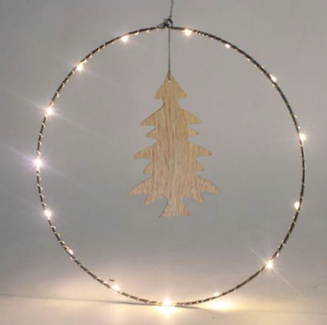 30厘米的LED环，带有木材