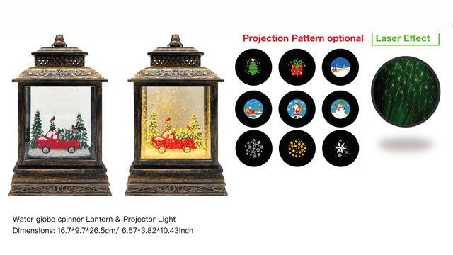 亚克力 提灯造型水灯 投影灯 红色皮卡和两只知更鸟 SR - 17