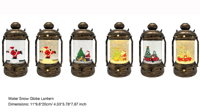 亚克力 提灯造型水灯 滑雪圣诞老人/圣诞老人和动物/红色皮卡 SR - 105
