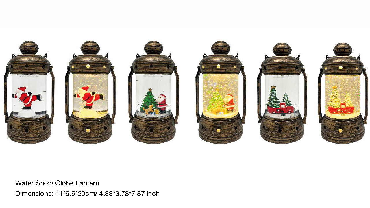 亚克力 提灯造型水灯 滑雪圣诞老人/圣诞老人和动物/红色皮卡 SR - 105