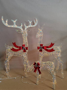 3D彩色条纹驯鹿灯 +宠物弓