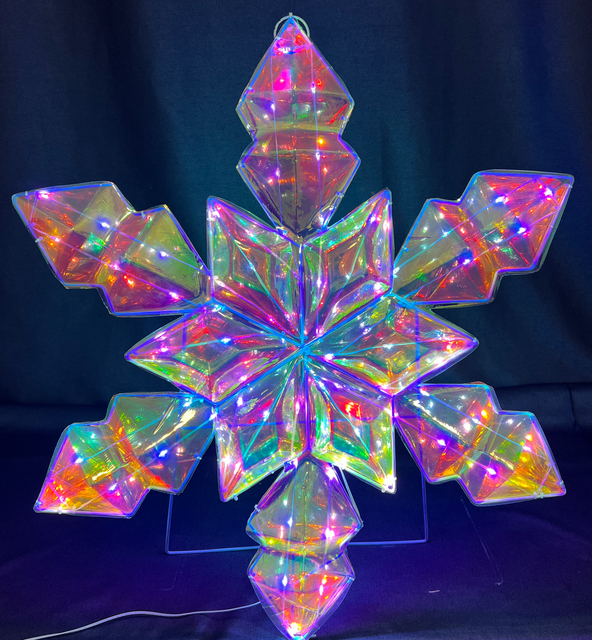 PVC幻彩+金属2D雪花造型