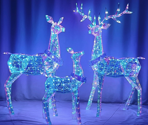 PVC魔术膜 +铁架形状（一组3鹿）灯