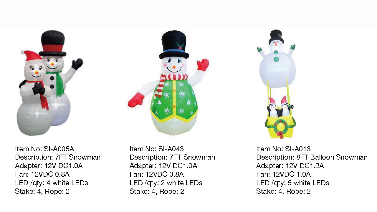 7英尺，8英尺气球雪人充气灯