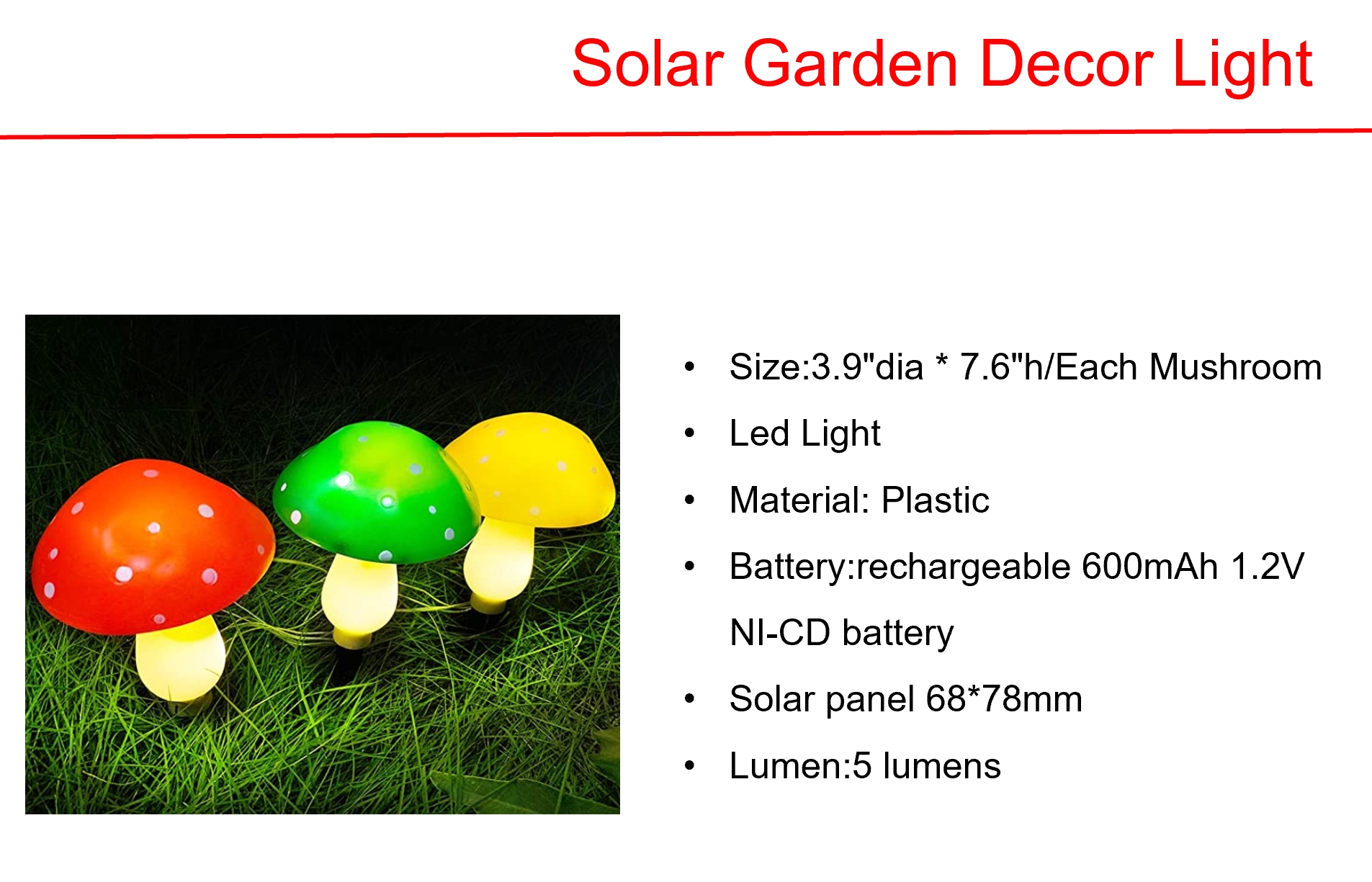 太阳能 LED 花园装饰灯