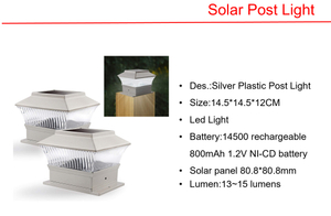 太阳能 LED 塑料柱灯和地址标志灯