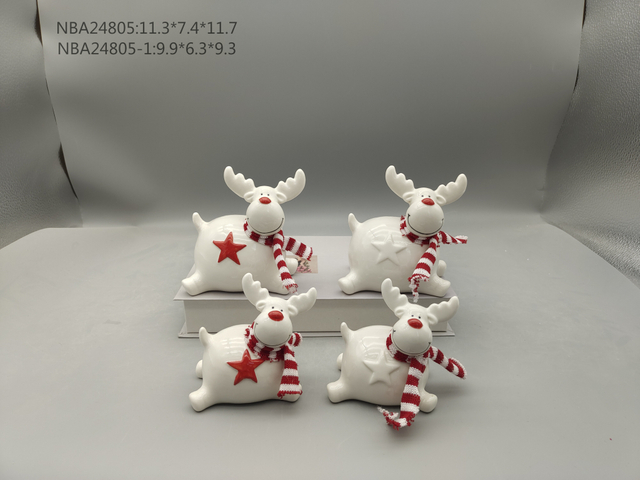 瓷跳驯鹿配围巾 - 26