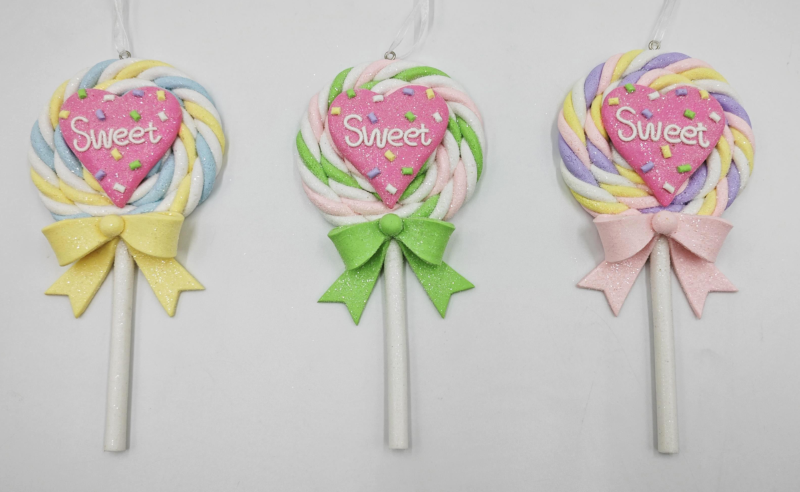 带心的黏土造型棒棒糖 - 38