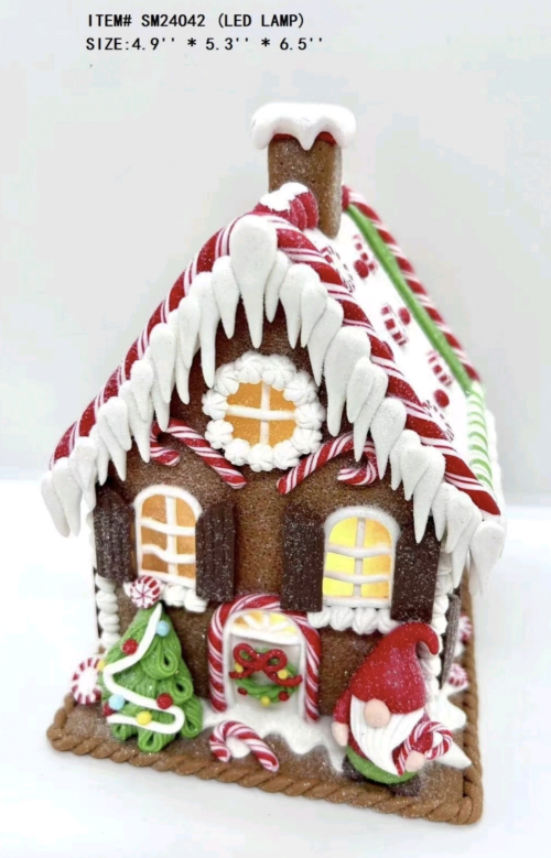 黏土造型小圣诞老人站在房子前面 - 20