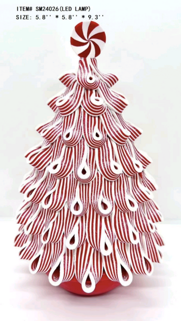 黏土造型 红色糖果圣诞树 - 11