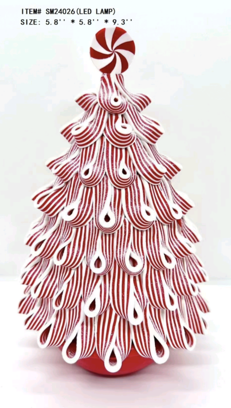 黏土造型 红色糖果圣诞树 - 11