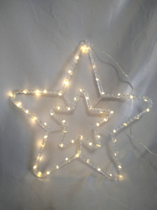 星形60升温暖的白色LED弦乐灯带柔性铜线 - 透明8模式USB连接器，非常适合节日/装饰照明