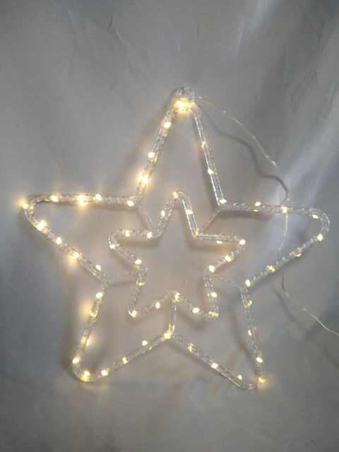 星形60升温暖的白色LED弦乐灯带柔性铜线 - 透明8模式USB连接器，非常适合节日/装饰照明