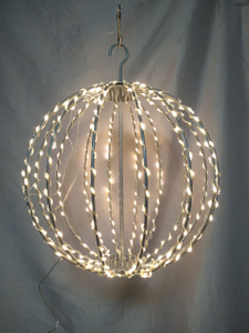 30厘米直径可折叠的悬挂球灯笼，带有350个温暖的白色铜线LED-避免空间的可折叠设计，用于迷人的室内/室外装饰照明