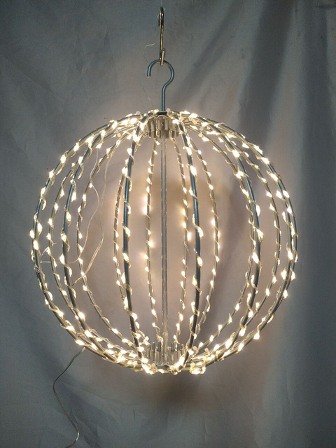 30厘米直径可折叠的悬挂球灯笼，带有350个温暖的白色铜线LED-避免空间的可折叠设计，用于迷人的室内/室外装饰照明