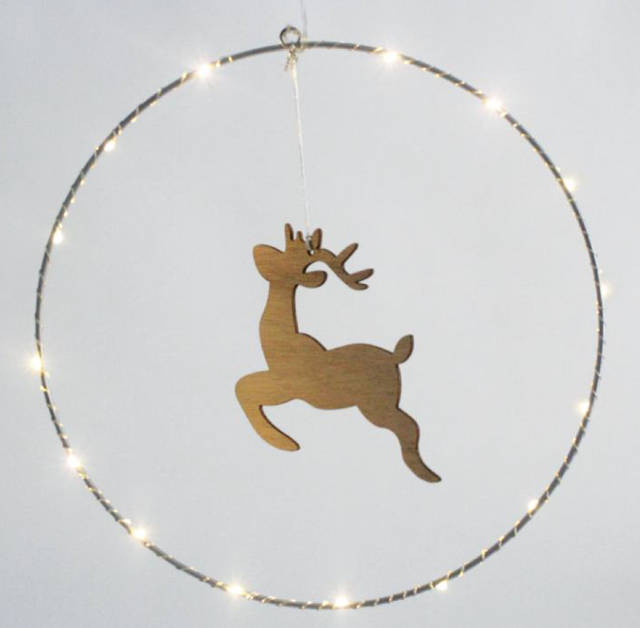 30厘米的LED环，带有木材