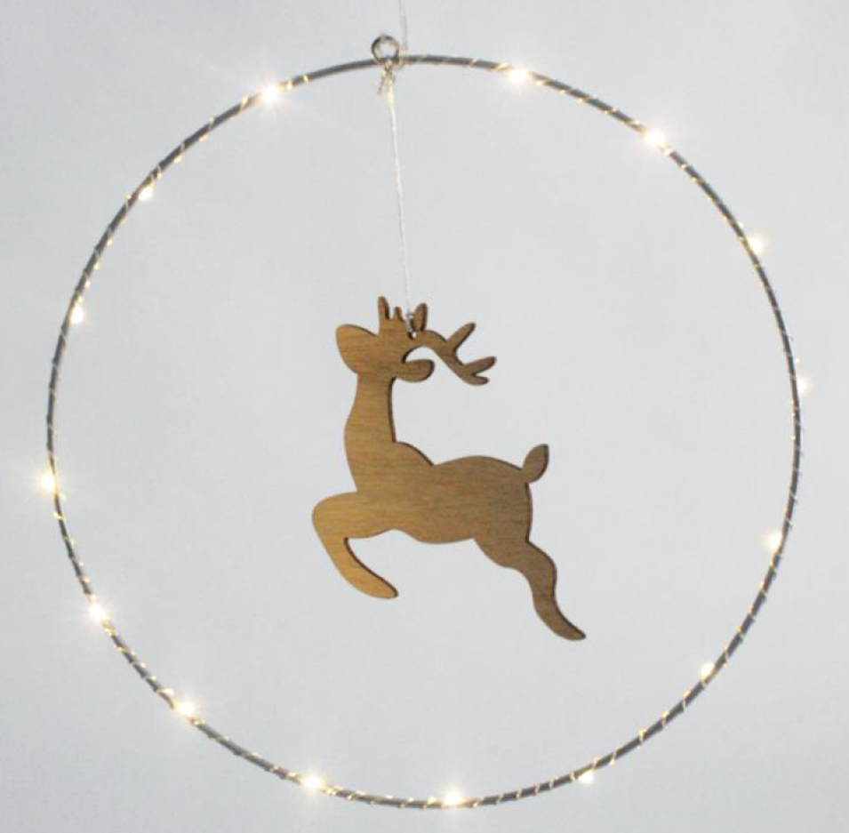 30厘米的LED环，带有木材