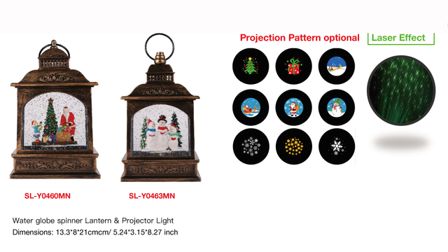 亚克力 提灯造型水灯 投影灯 圣诞老人和儿童/雪人唱诗班 SR - 38