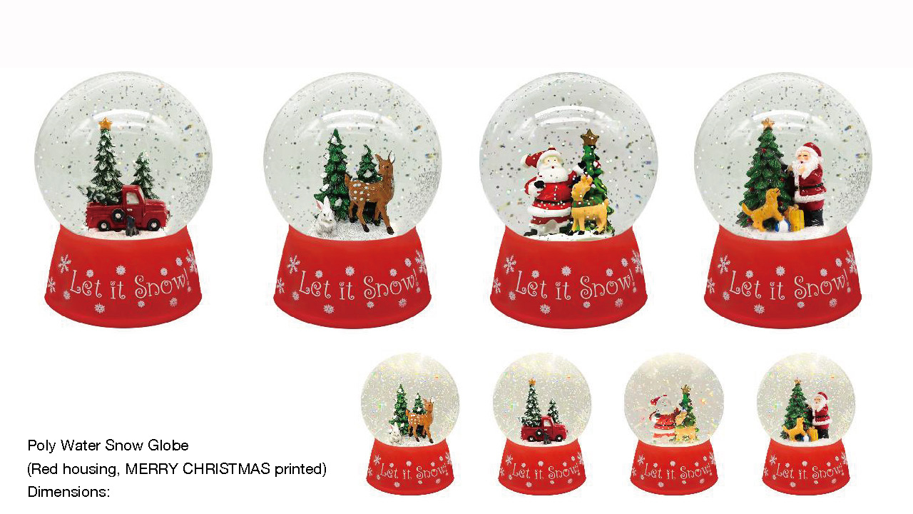 亚克力 水球灯 红色皮卡车/驯鹿和兔子/圣诞老人和驯鹿 SR - 127