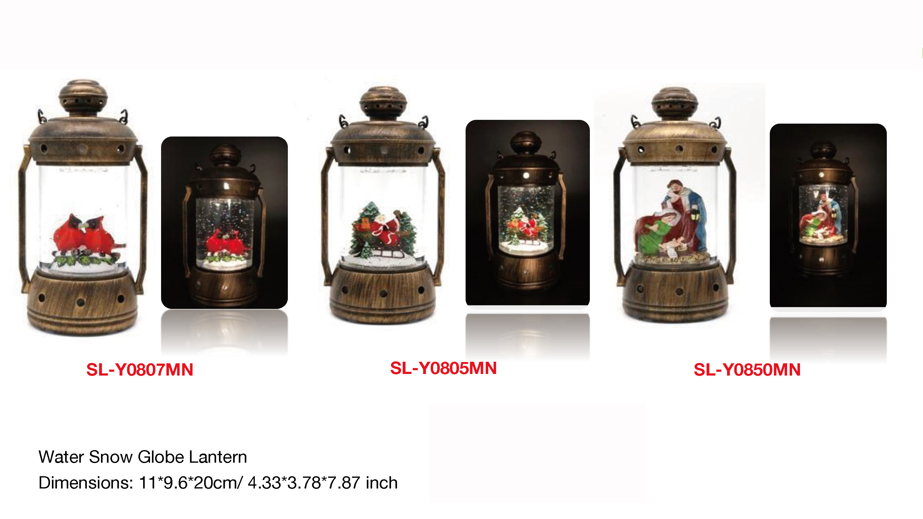 亚克力 提灯造型水灯 知更鸟/圣诞老人/圣母玛利亚 SR - 109