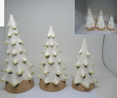 陶瓷小红/白/绿圣诞老人带星星 - 2