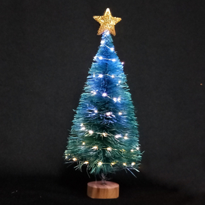 圣诞绿色迷你树+闪光顶星