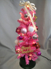 粉色35厘米旋转的迷你圣诞树