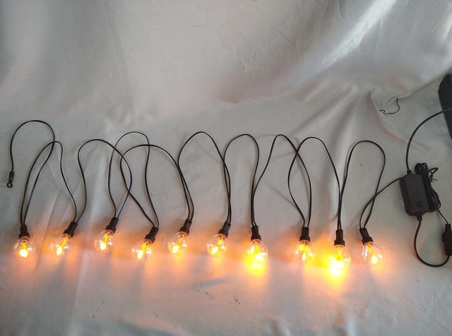 火焰效应气泡LED弦灯带42.5厘米间距 - 耐用PP车身 + PETG 40灯盖，防水室外/室内装饰照明