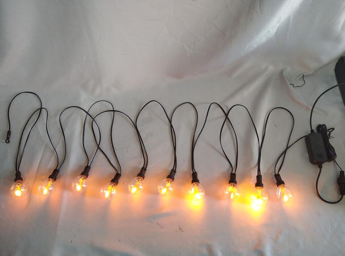 火焰效应气泡LED弦灯带42.5厘米间距 - 耐用PP车身 + PETG 40灯盖，防水室外/室内装饰照明