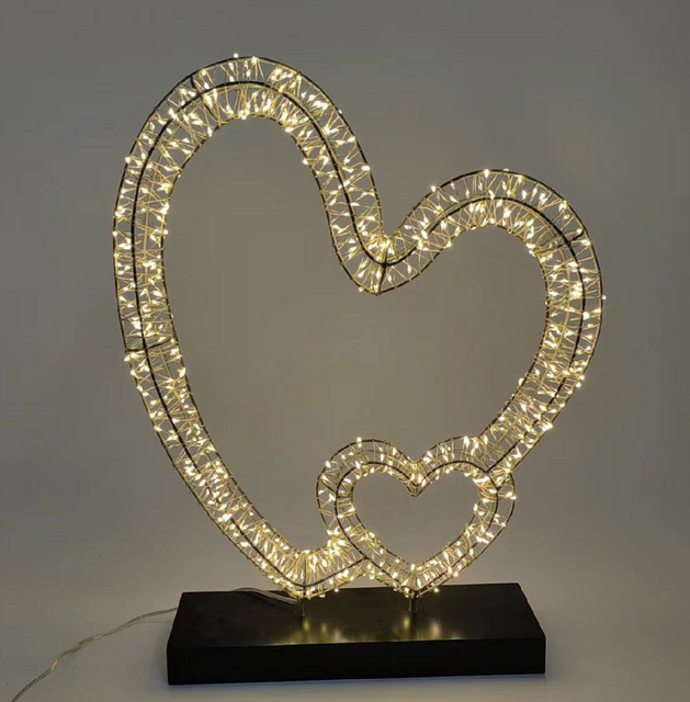3D心形木底座装饰灯 600灯
