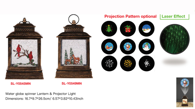 亚克力 提灯造型水灯 投影灯 两只知更鸟 /驯鹿 SR - 19