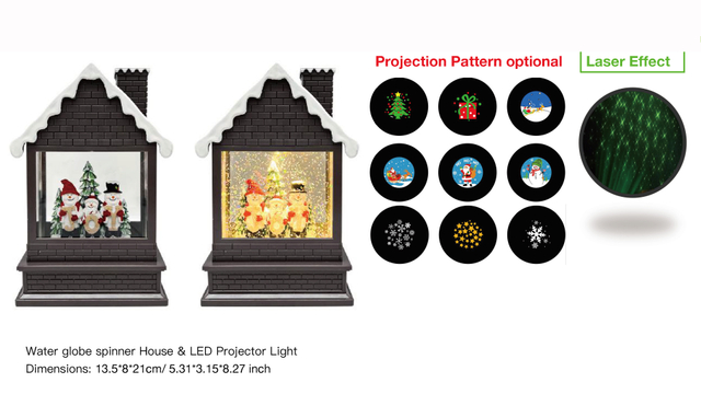 亚克力 房子造型水灯 LED 投影灯 雪人拿着JOY SR - 72