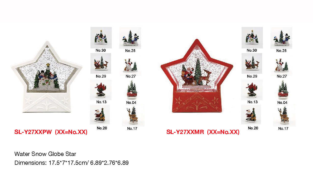 丙烯酸水球灯白星雪人合唱团红星圣诞老人SR-113