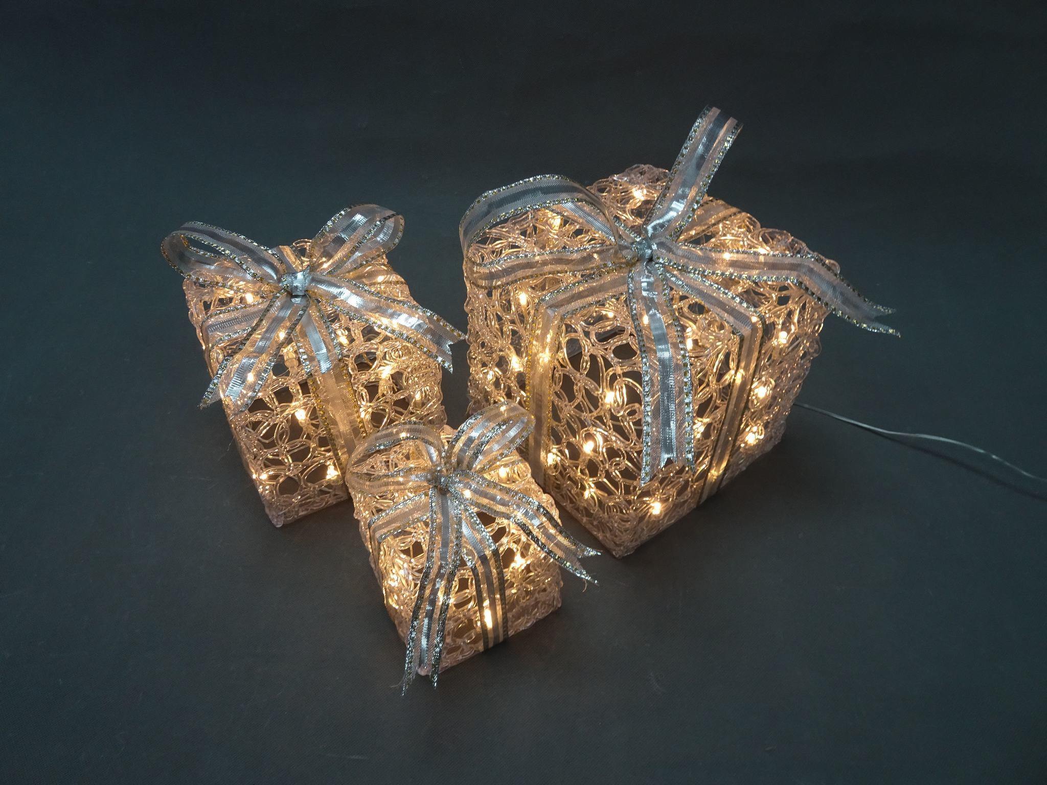 PS 3D 套3礼物盒水晶灯 