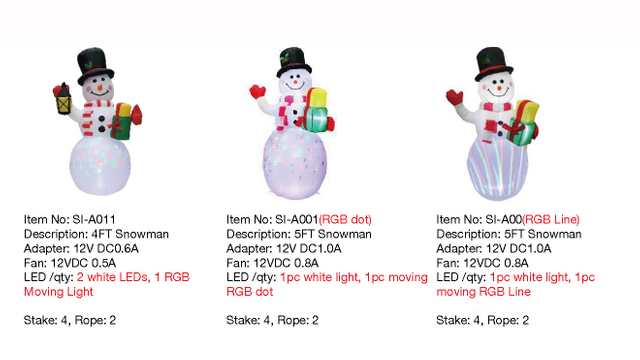 4FT,5FT雪人充气灯