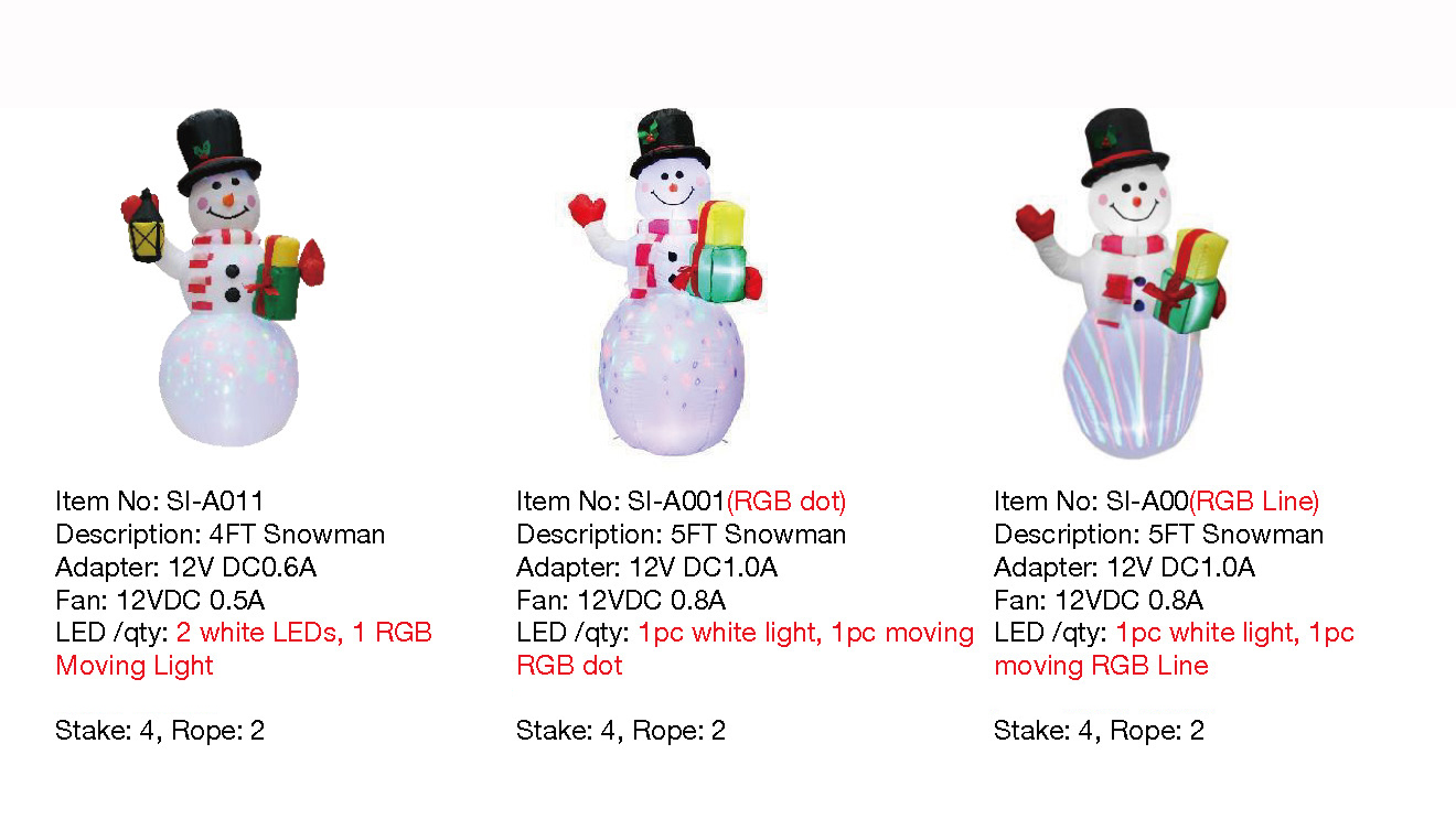 4FT,5FT雪人充气灯