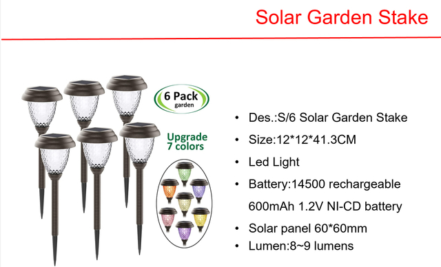 太阳能 LED 花园桩和迷你太阳能围栏灯