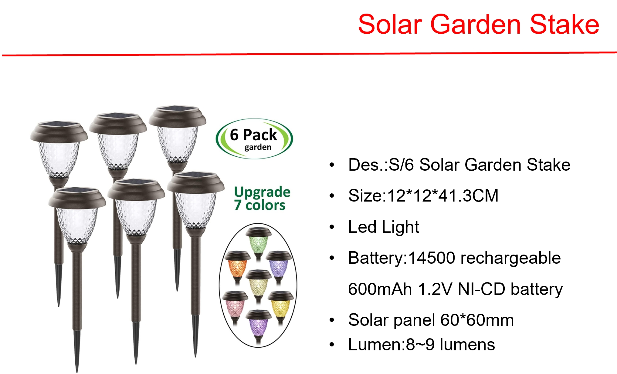 太阳能 LED 花园桩和迷你太阳能围栏灯