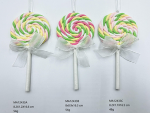 带丝带的黏土造型棒棒糖 - 39