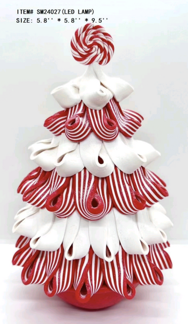 黏土造型 红色糖果圣诞树 - 12