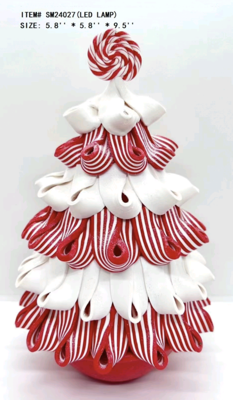 黏土造型 红色糖果圣诞树 - 12