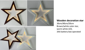 木头 星星灯 暖白光 3