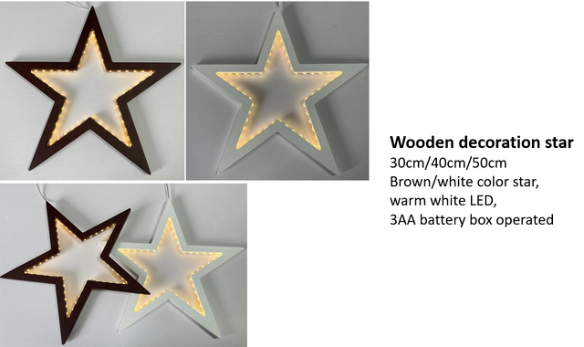 木头 星星灯 暖白光 3