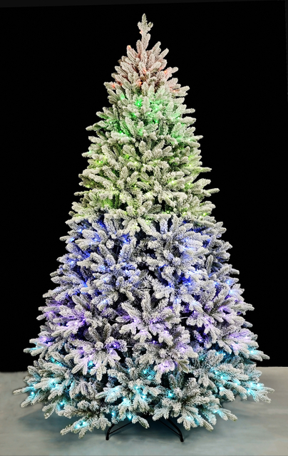 普通多色圣诞树+植绒带灯串