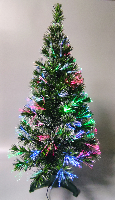 圣诞绿/白色光纤树+顶星