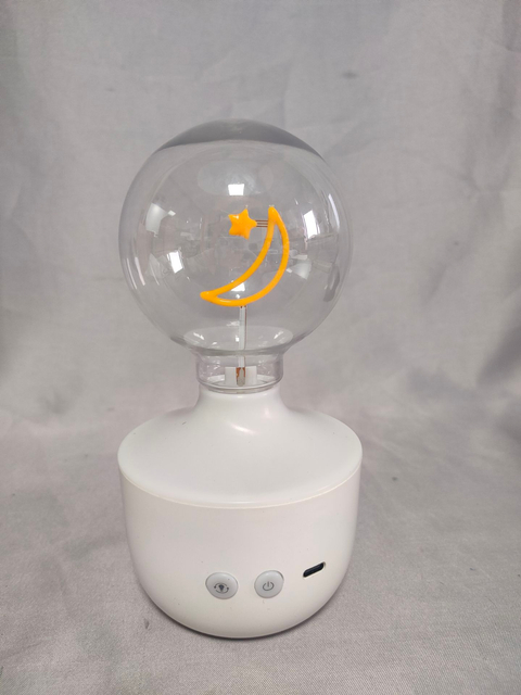 星蒙主题的7色环境台灯带有透明玻璃阴影，电池/USB操作，梦幻般的装饰灯