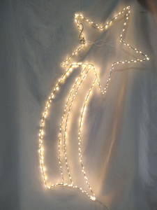 80厘米铁框流星LED灯 - 360温暖的白色铜线灯缠绕着迷人的室内/室外流星淋浴照明