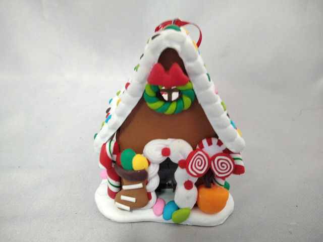 手工制作的糖果甘蔗和Lollipop小屋装饰品，带有温暖的白色LED灯| 7×6.5×9cm迷你照明甜蜜的节日装饰