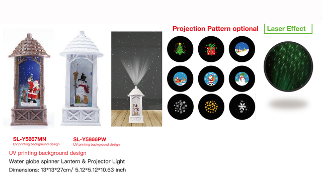 亚克力 亭子造型水灯 投影灯 圣诞老人/雪人 SR - 42