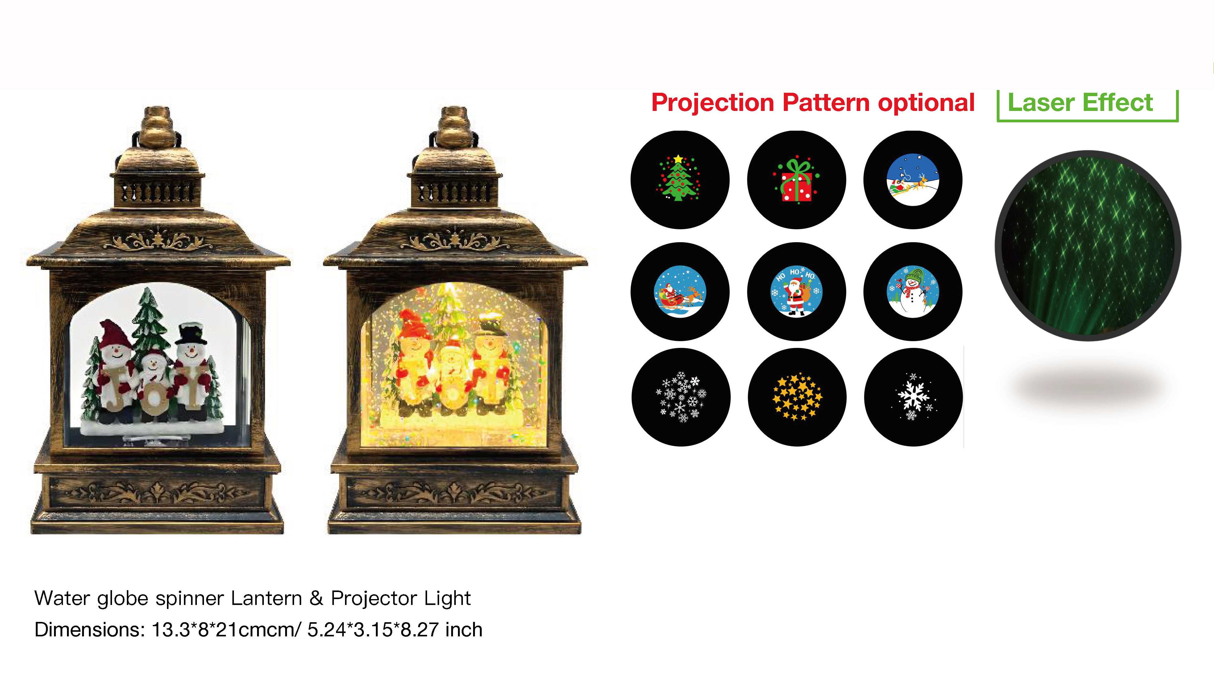 亚克力 提灯造型水灯 投影仪 雪人拿着JOY SR - 35